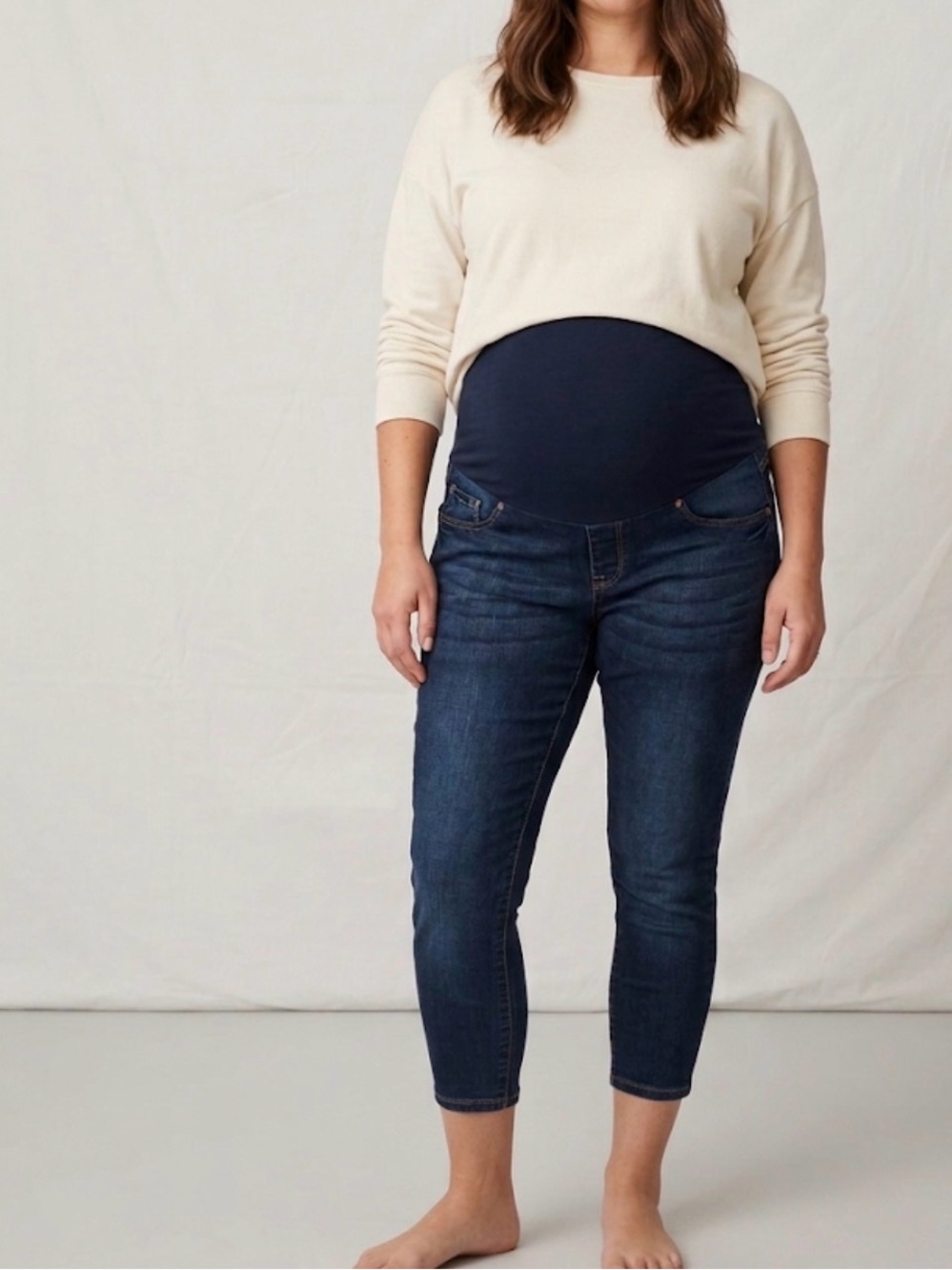Bella Vida Maternity Dark Wash Skinny Capri Jeans Size M (A808)